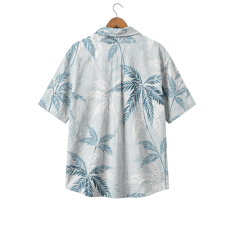 Tropical Leaf Cuban Collar Short Sleeve Shirt - image 2