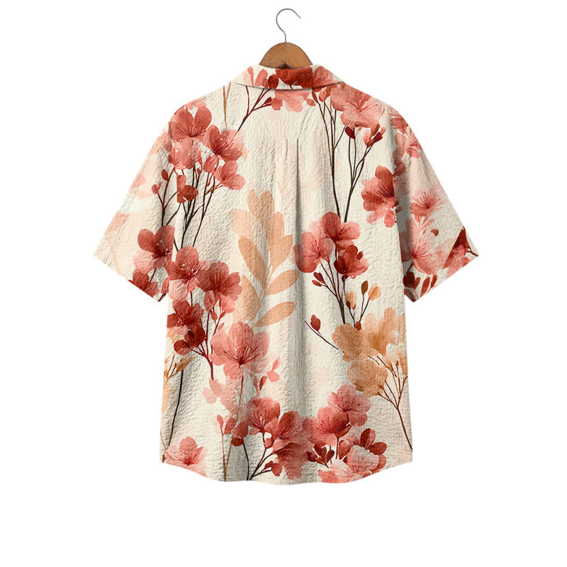 Men's Cream Floral Hawaiian Shirt – Short Sleeve Tropical Camp Shirt - image 2