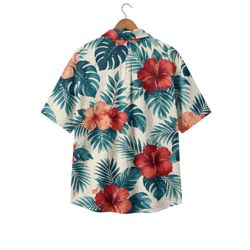 Men's Tropical Hibiscus Hawaiian Shirt – Short Sleeve Camp Shirt - image 2