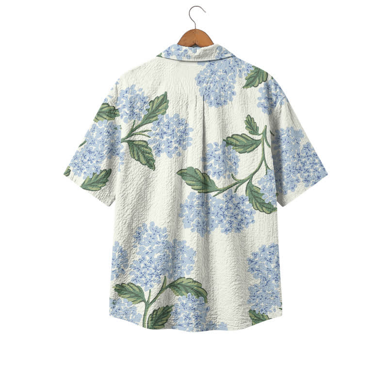 Men's Coastal Bloom Textured Cuban Collar Button-Up Polyester Shirt - image 2