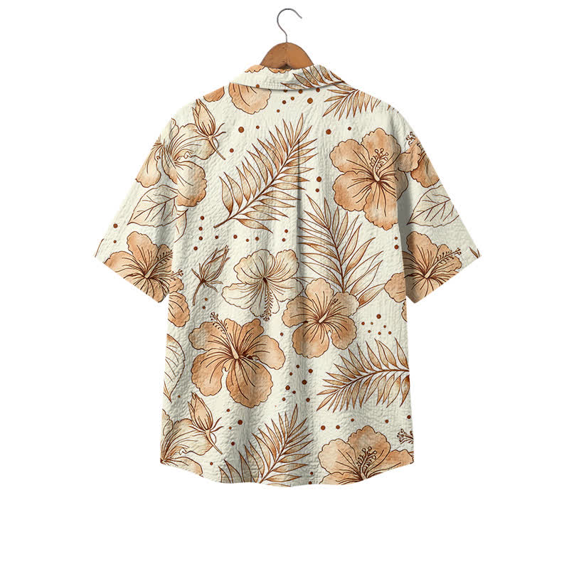 Casual Tropical Leaf and Bloom Relaxed Fit Polyester Hawaiian Shirt - image 2