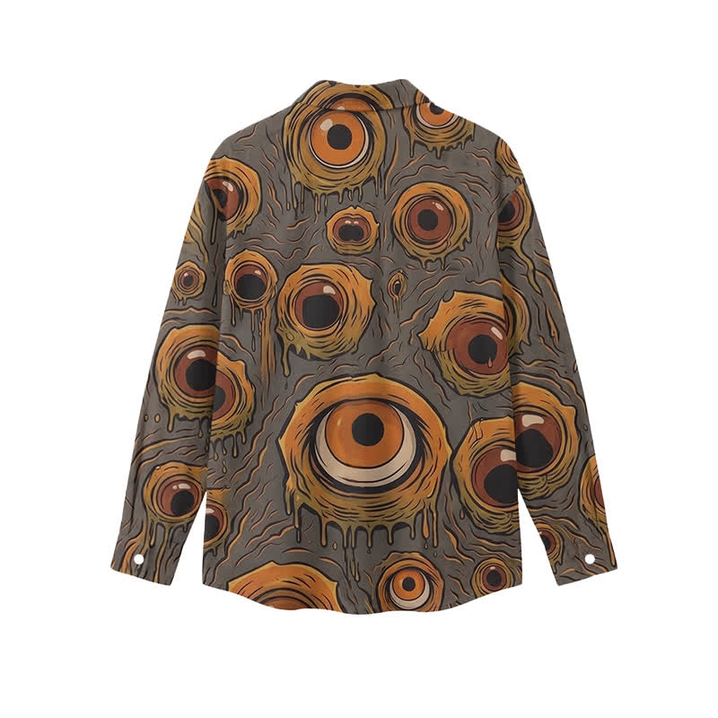  Men's Streetwear Abstract Ring Print Relaxed Fit Long Sleeve Polyester Shirt - image 2