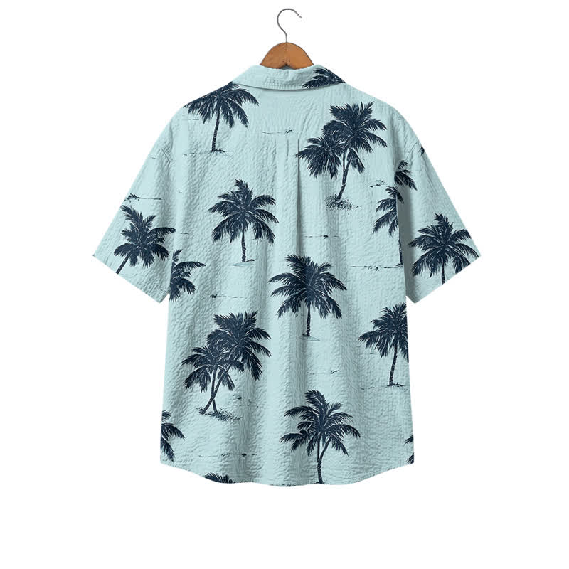 Vintage Palm Tree Short Sleeve Cuban Collar Polyester Hawaiian Shirt - image 2