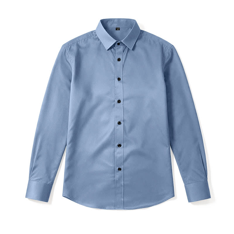 Men's Solid Color Long Sleeve Dress Shirt - image 1