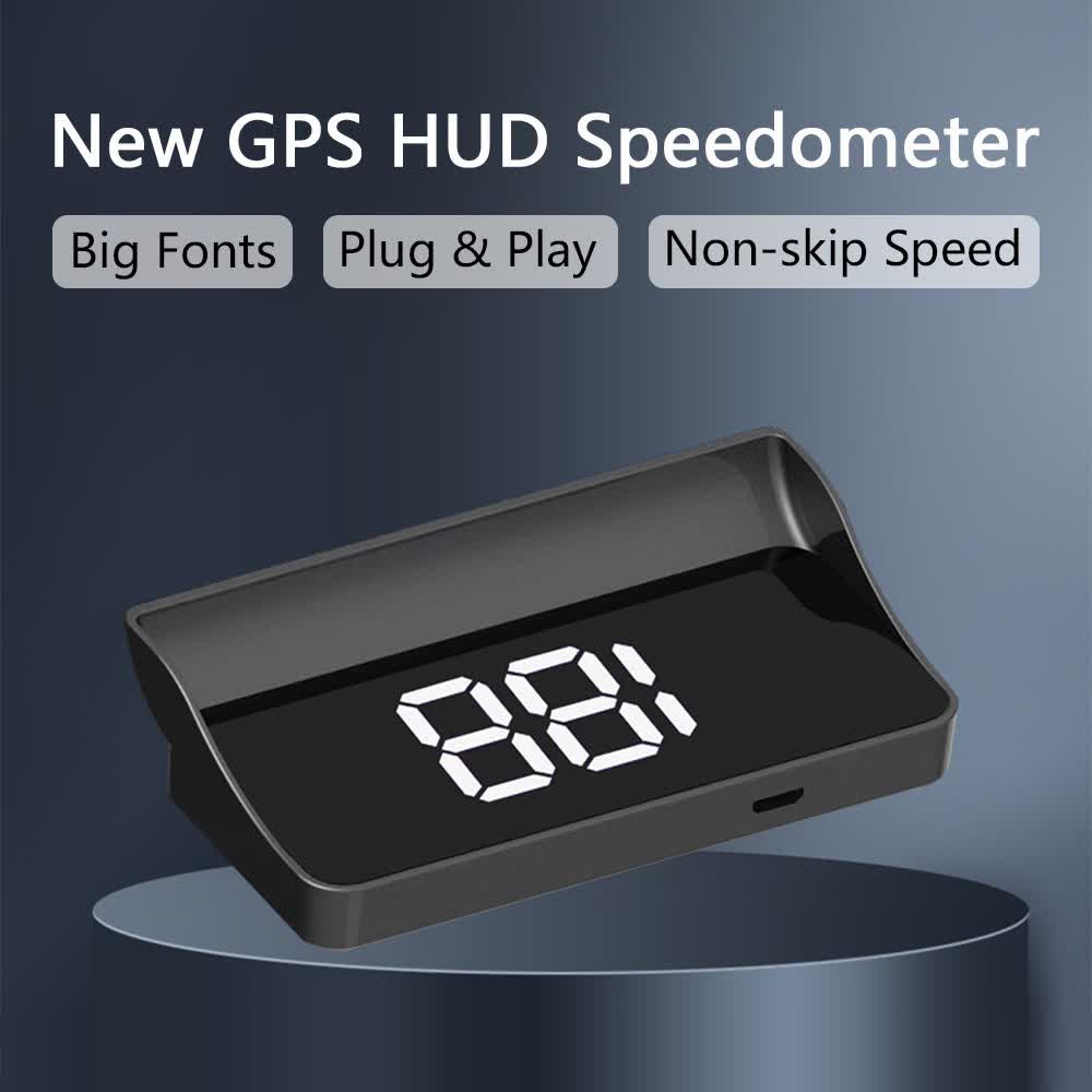 GPS HUD Speedometer for Cars – Large MPH Display, Auto Brightness, USB Plug & Play - White - MPH - image 1