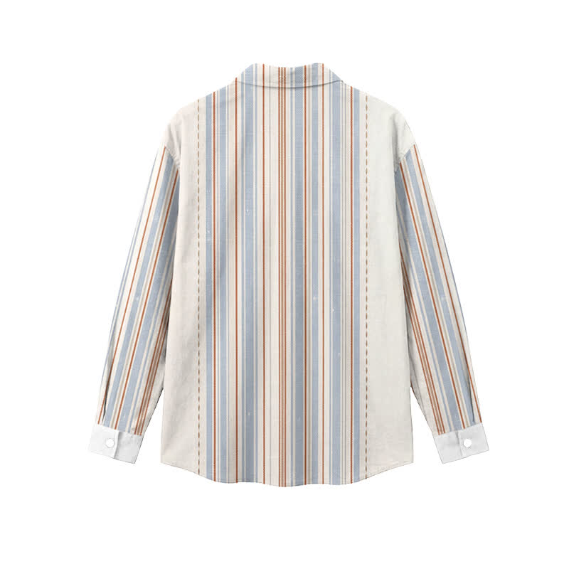 Classic Multi Stripe Point Collar Men's Long Sleeve Shirt - image 2
