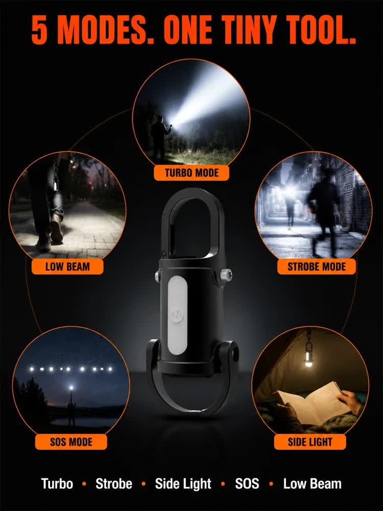 Ultra-bright keychain flashlight with mobile phone charging capability - image 1