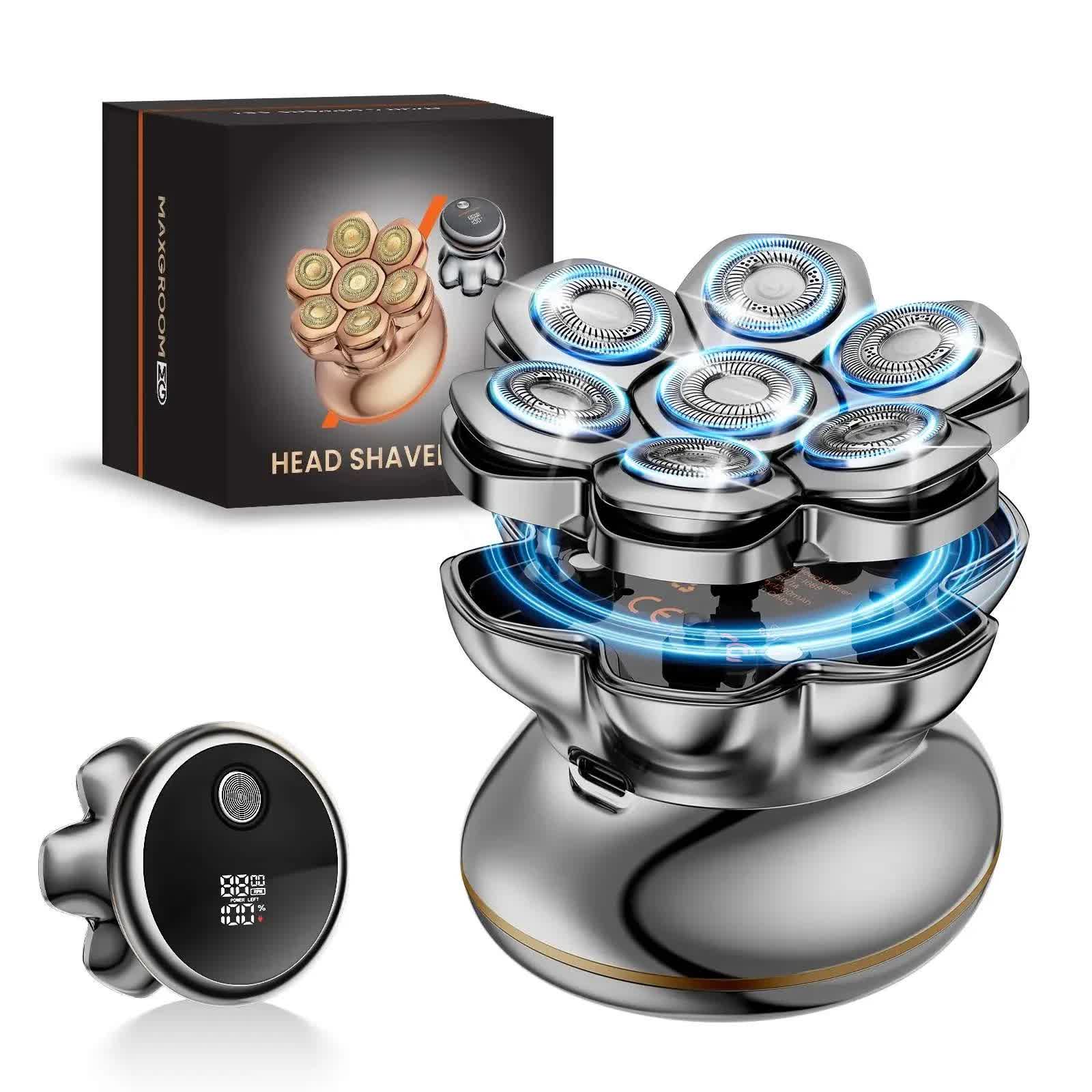Waterproof Electric Men Head Shaver - image 1