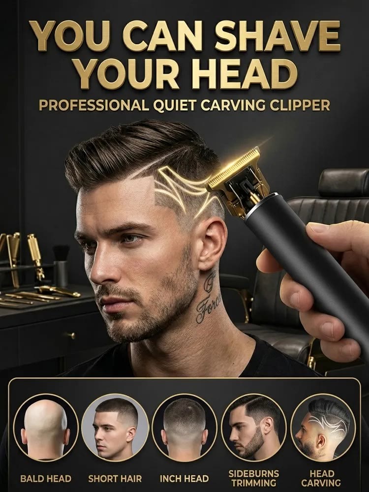 Silent and no-stuck hair Electric oil-cut carving hair clipper - image 1