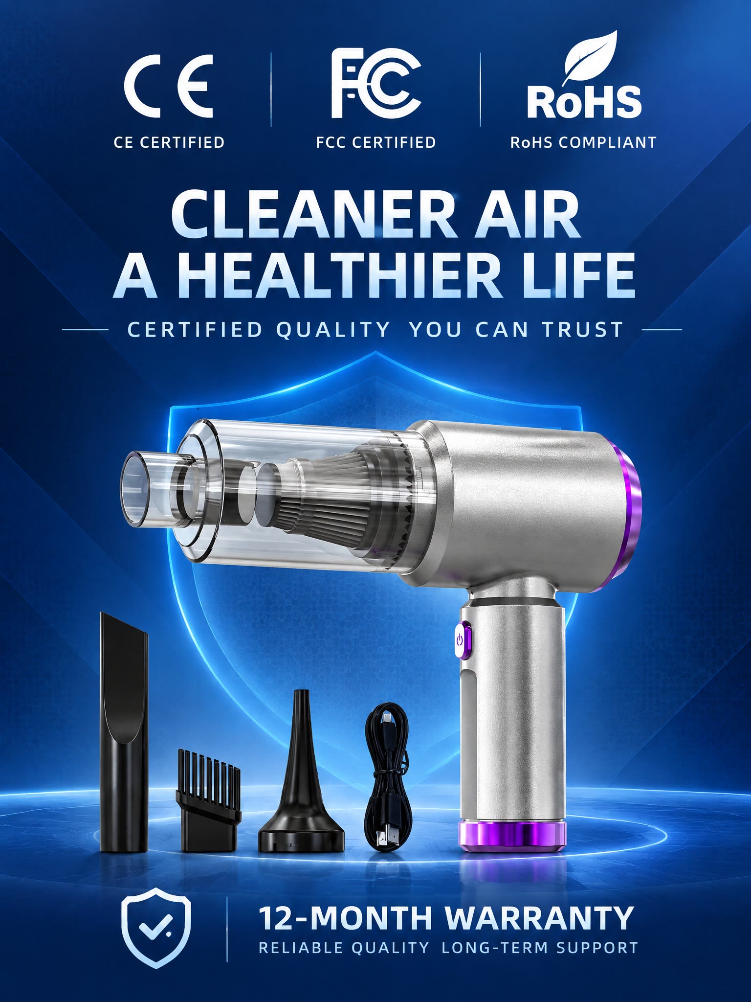 32,000Pa Powerful Cordless Car Vacuum Cleaner - image 11