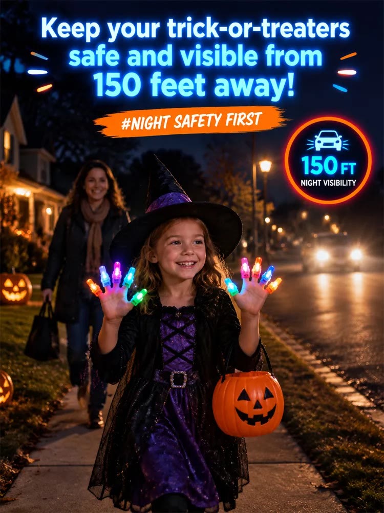 【Halloween projection finger lamp】Glow bright: 150ft visibility to stop traffic, No more dark nights! - image 1