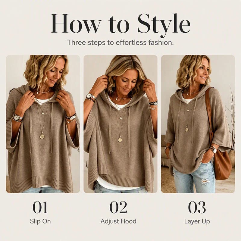 Women's Hooded Drawstring Knit Pullover - image 3