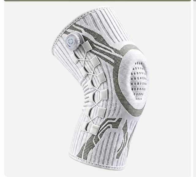 Knee Sleeve with Dial Fit System & Dual Side Stabilizers, Adjustable Compression Knee Support for Men & Women - White Right - XXL 209–243 lb - image 1