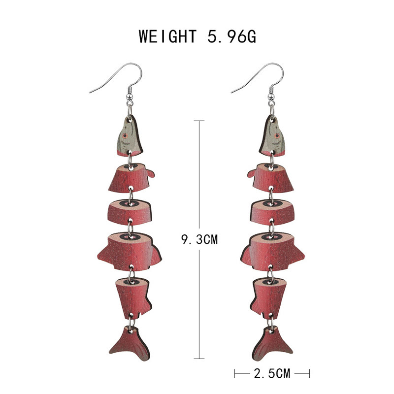 Funnycutting Fish Eco-friendly Acrylic And Wood Earring - image 10