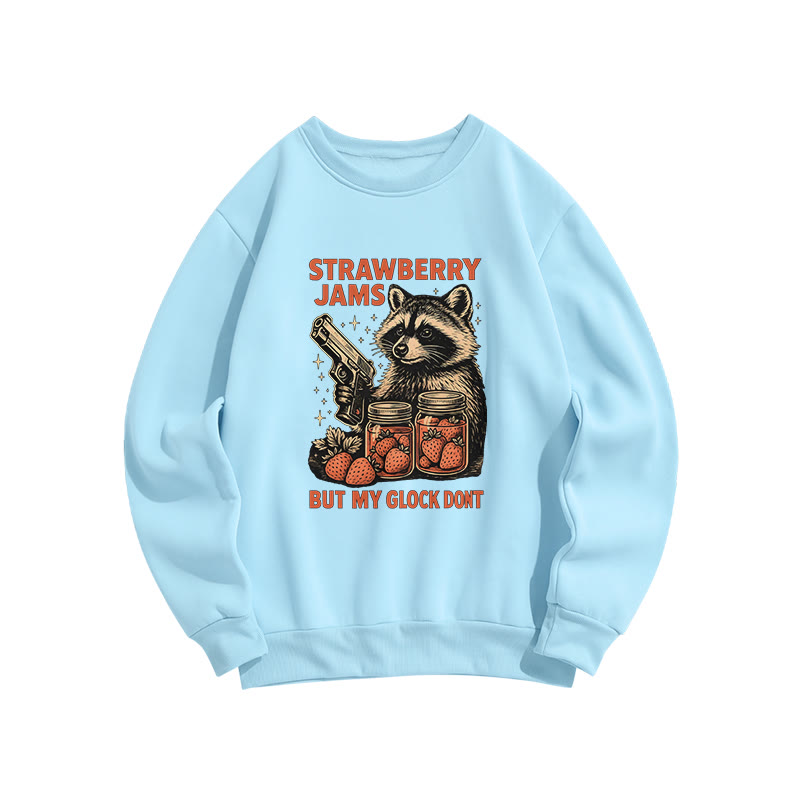 Strawberry Jams Glock Funny Raccoon Crew Neck Sweatshirt - Blue - US16-18(2XL) - image 3