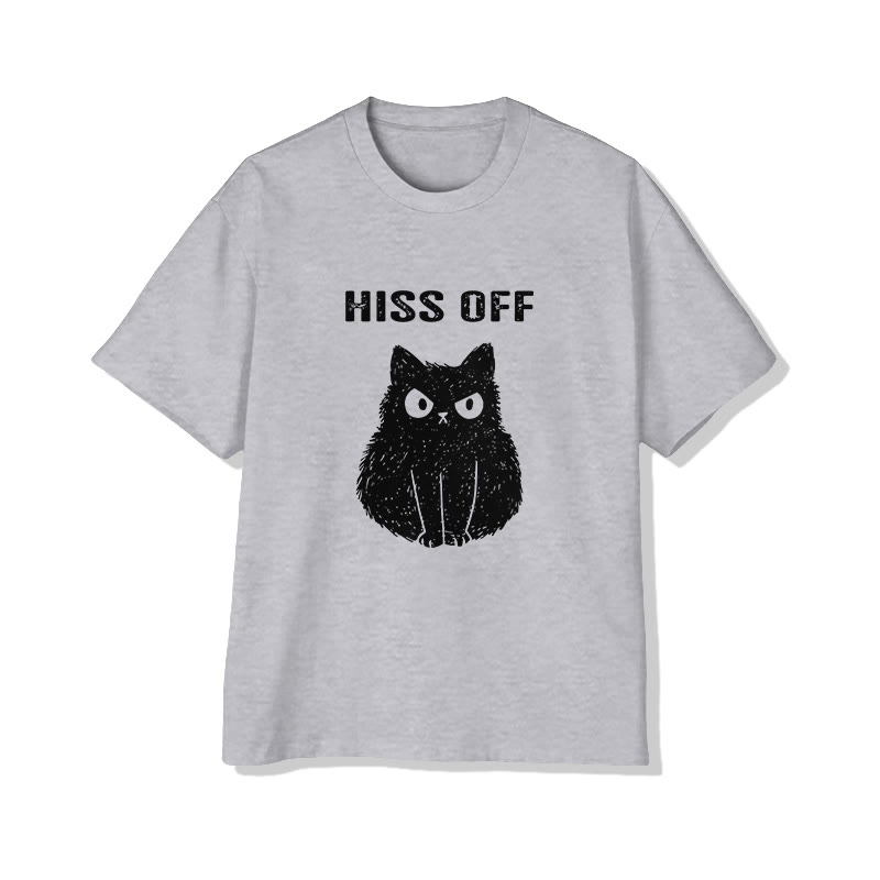 Unisex Hiss Off Short Sleeve Crew Neck T-shirt - Grey - 2XL - image 4