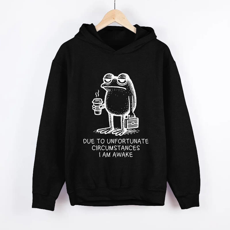 Unisex Decadent Frog  Pattern Long Sleeved Hoodie - Black - US44-46(8XL) - image 5