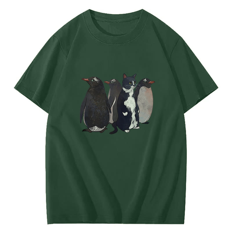 Imposter Penguin Print Short Sleeved Crew Neck T-Shirt - image 6