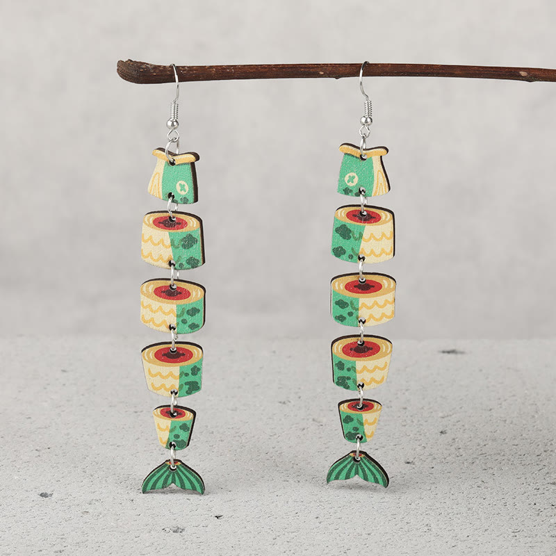 Funnycutting Fish Eco-friendly Acrylic And Wood Earring - image 3