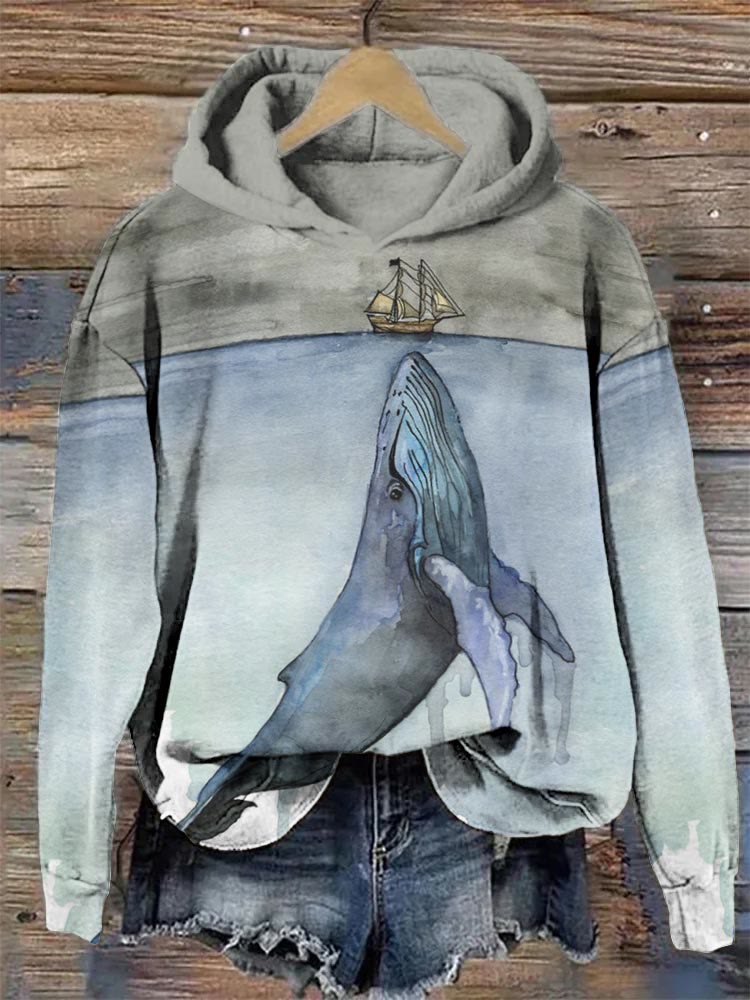 Whale Painting Hoodie