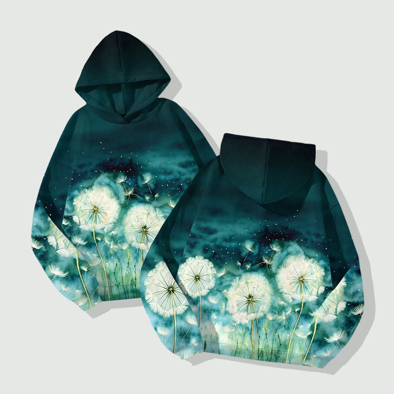 Fantasy Dandelion Art Print Long Sleeve Hoodie - image 4