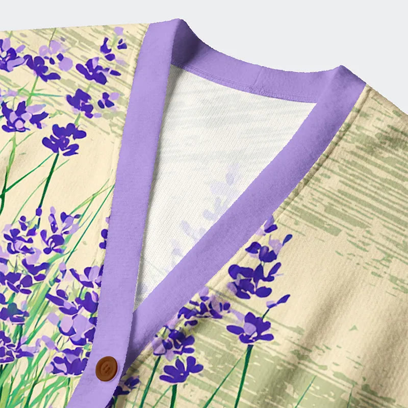 Lavender Meadow Long Sleeved Sweater Cardigan - image 3