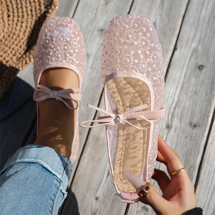 Elegant Breathable Mesh And Lace Mary Jane Sandals - Light Pink - US 12 (43) - image 3