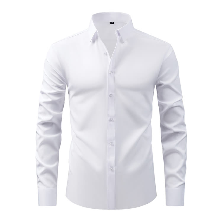 Gentle Office Man High Elasticity Non-iron Thin Shirt - White - 3XL - image 20