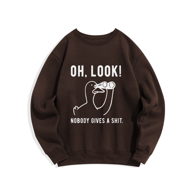 No One Cares About The Duck  Pattern Crew Neck Sweatshirt - Coffee - US16-18(2XL) - image 8