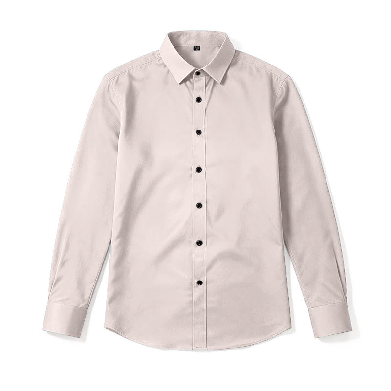 Men's Solid Color Long Sleeve Dress Shirt - Orange - 48 - image 6