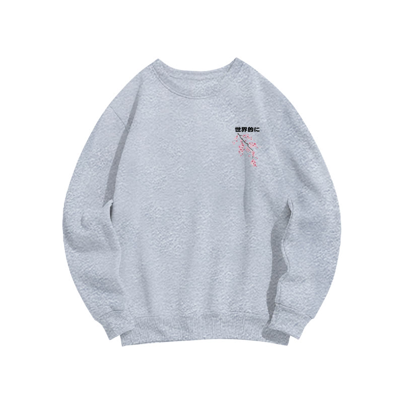 Unisex Cherry Blossom  Print Long Sleeve Crew Neck Sweatshirt - image 9