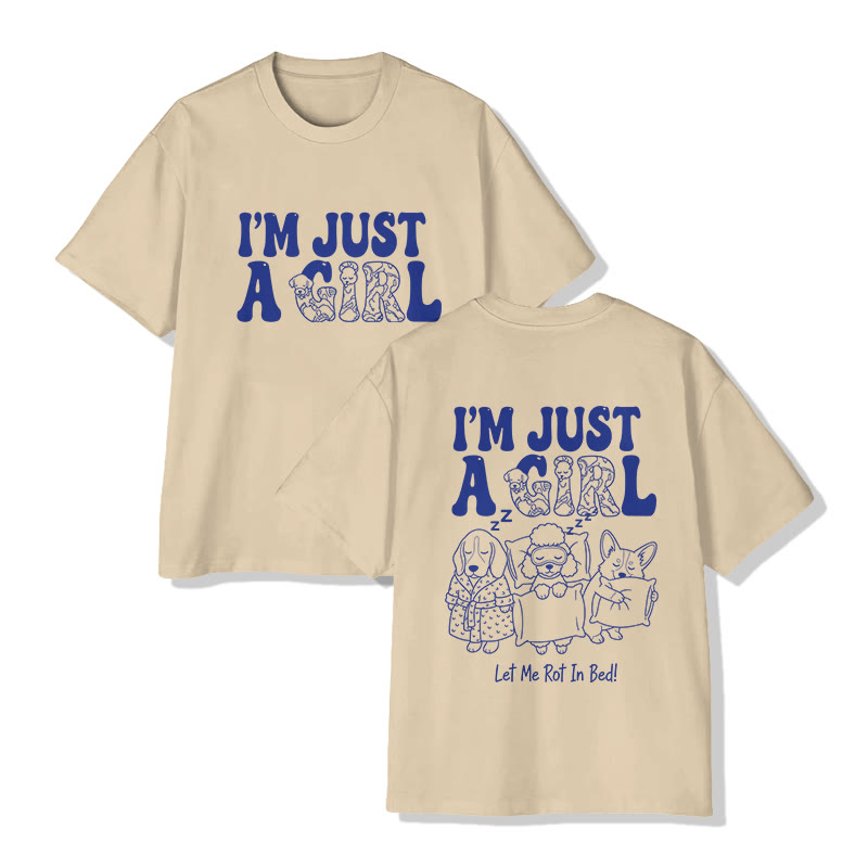  Let Me Rot In BedPrint Short Sleeved Crew Neck T-Shirt - Apricot - 2XL - image 9