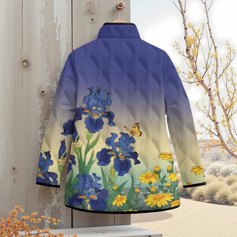 Japanese Watercolor Sunflower Art Print Outerwear Jackets - image 8