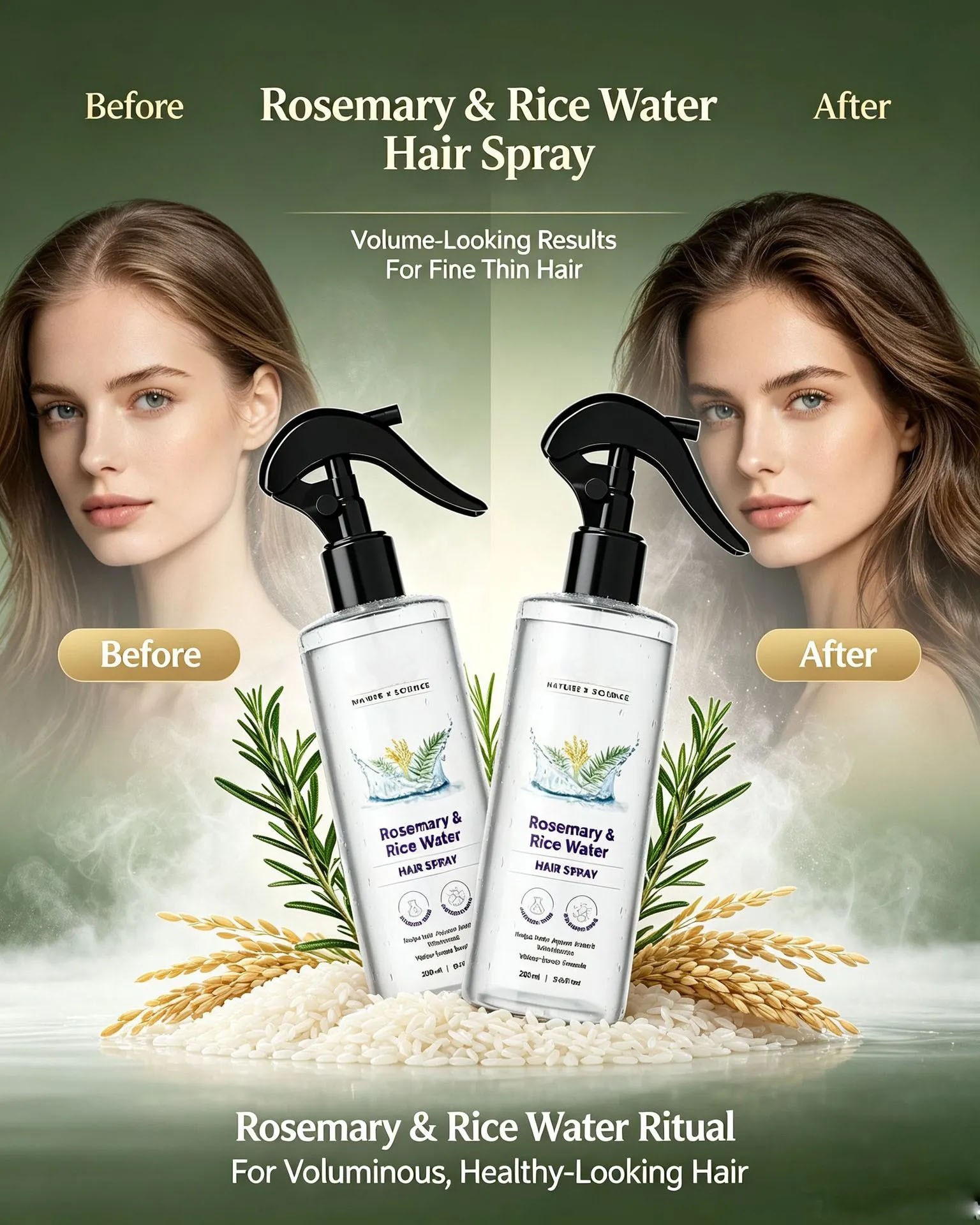 Nature x Science Rosemary Water and Rice Water |100% Natural Extract | Soft & Smooth Hair Non-Greasy & Fast Absorbing | 200 ml