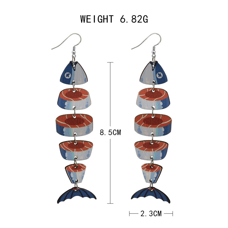 Funnycutting Fish Eco-friendly Acrylic And Wood Earring - image 13