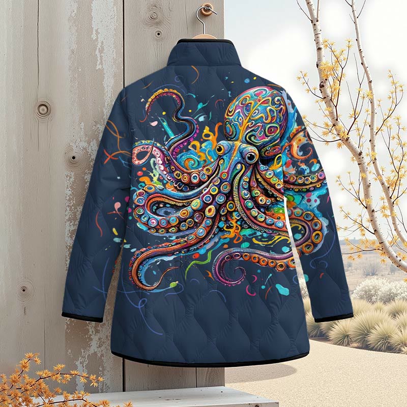 Vintage Rainbow Octopus Art Print Outerwear Jackets - image 10
