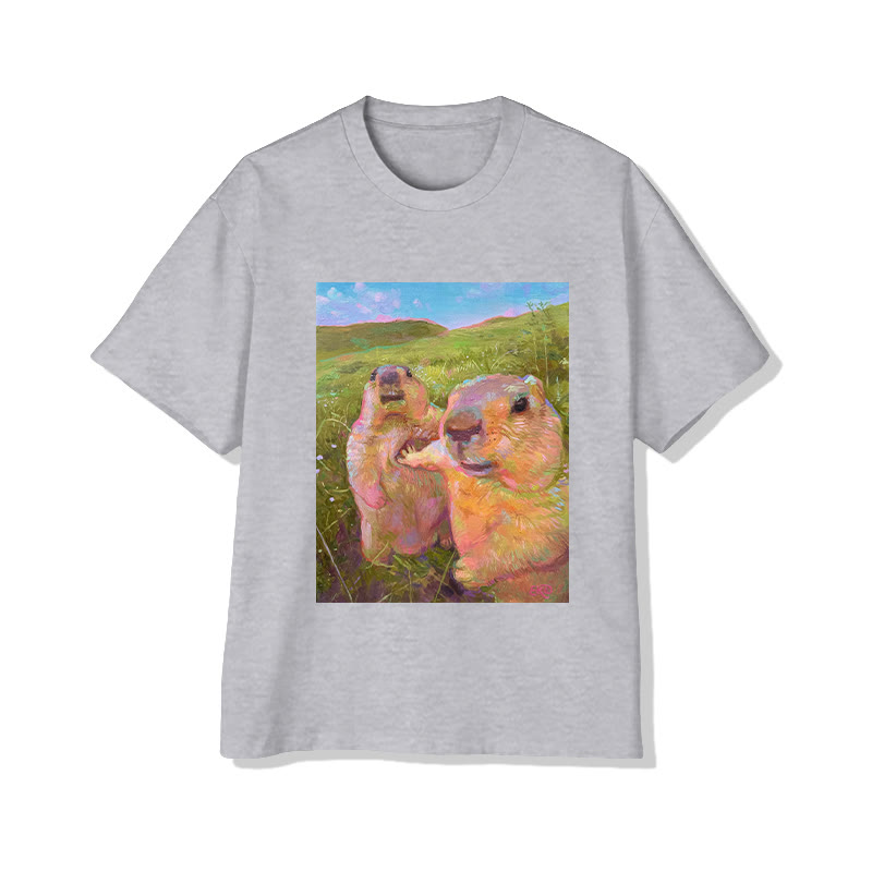 Unisex  Stay Calm Emoji Pack Print Short Sleeved Crew Neck T-Shirt - Grey - 2XL - image 3