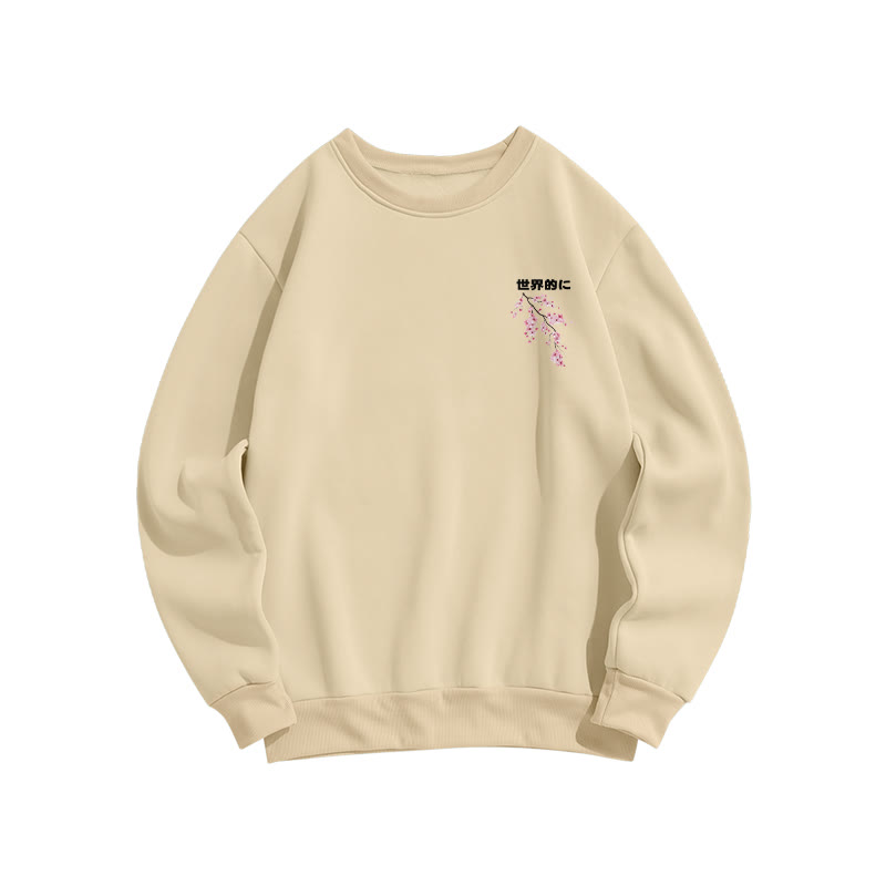 Unisex Cherry Blossom  Print Long Sleeve Crew Neck Sweatshirt - image 6