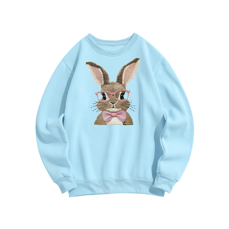 Easter Bunny with Glasses print sweatshirt - Light Blue - US16-18(2XL) - image 6