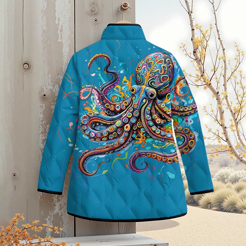 Vintage Rainbow Octopus Art Print Outerwear Jackets - image 11