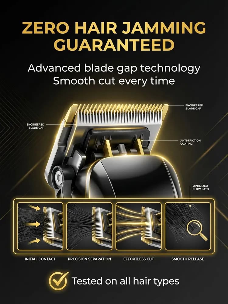 Silent and no-stuck hair Electric oil-cut carving hair clipper - image 3