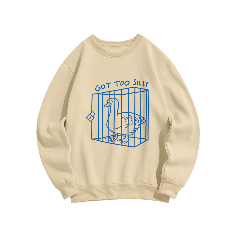 Got Too Silly Duck Pattern Crew Neck Sweatshirt - Apricot - US16-18(2XL) - image 4