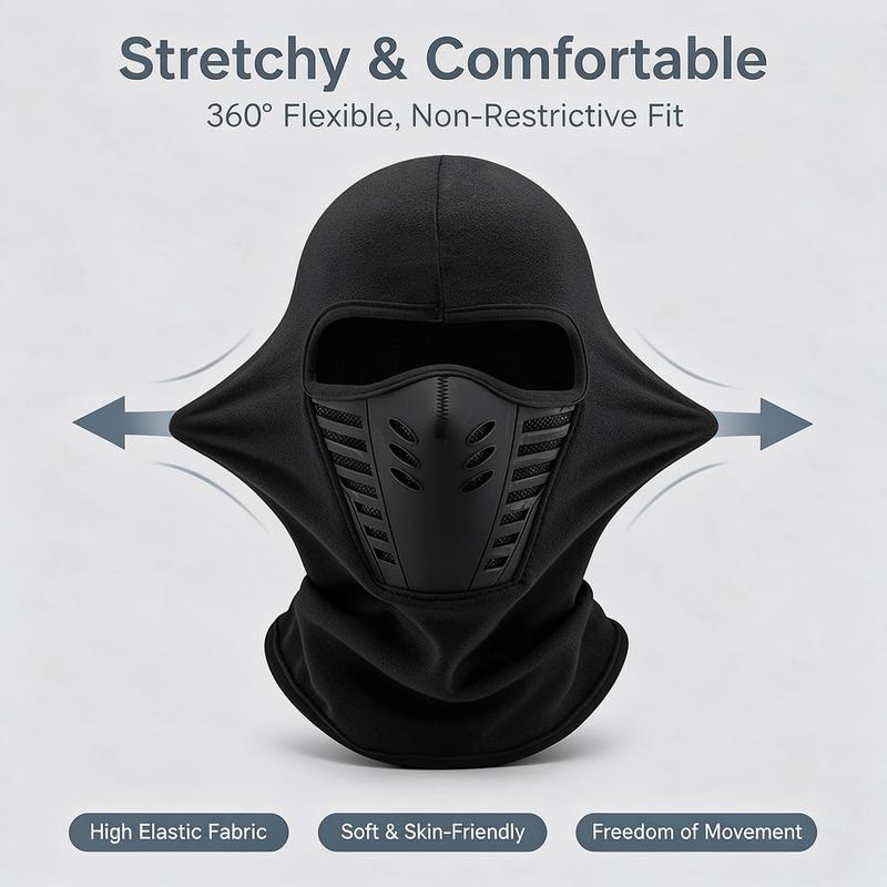 Unisex Fleece Full Face Balaclava Ski Mask - Windproof, Anti-Haze, Soft Sports & Outdoor Hat, Motorcycle Accessories for Skiing - image 4
