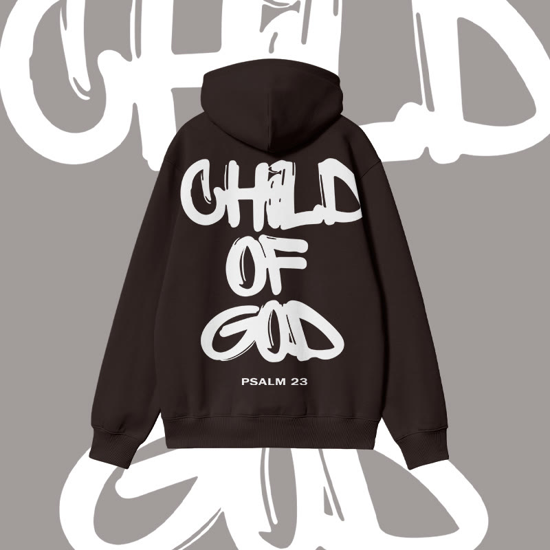 100% Cotton Child Of God Print Hoodie - Coffee - 2XL - image 8