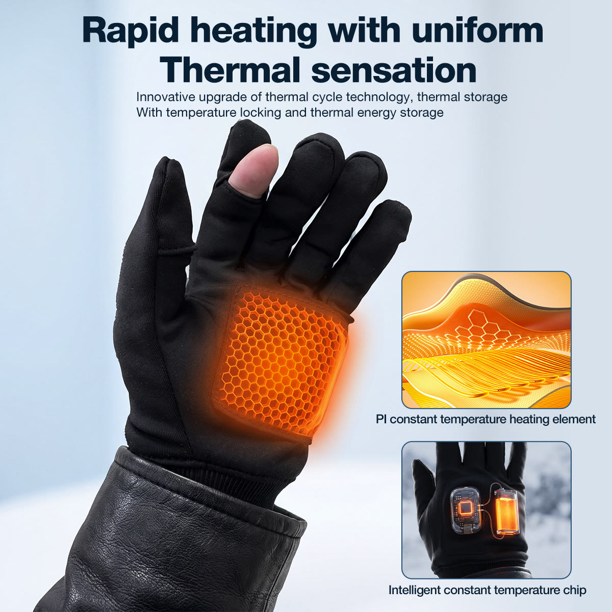 Rechargeable Heated Gloves with Smart Temperature Control – Long Battery Life, Warm Winter Gloves for Office, Gaming & Outdoor A - image 5