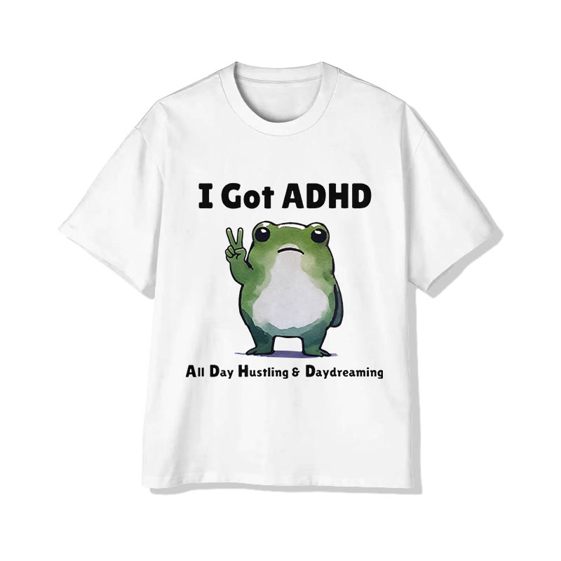 Unisex  Funny  Frog  Print Short Sleeved Crew Neck T-Shirt - White - 2XL - image 3