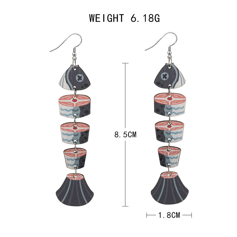 Funnycutting Fish Eco-friendly Acrylic And Wood Earring - image 16