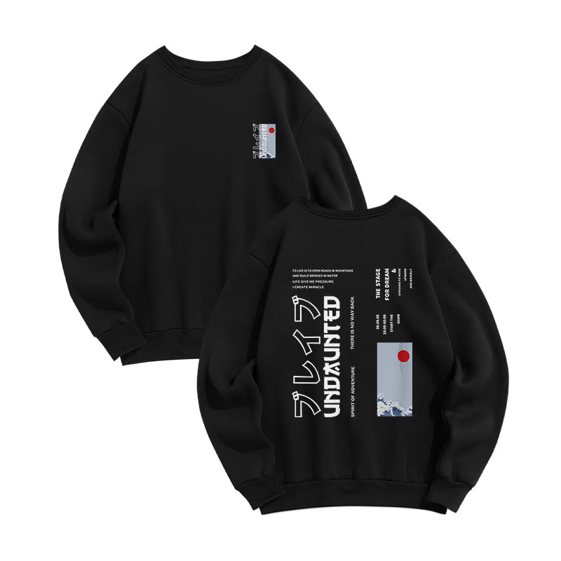 Unisex Undaunted Print Long Sleeved Crew Neck Sweatshirt - Black - US16-18(2XL) - image 6