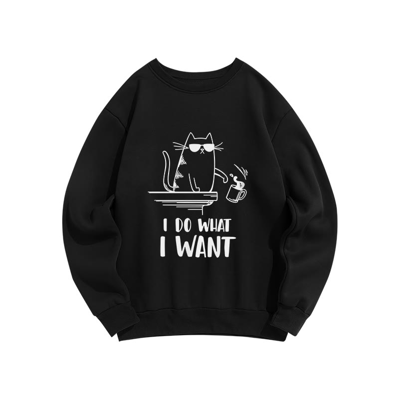 Unisex I Do What I Want Slogan Print Long Sleeve Crew Neck Sweatshirt - Black - US16-18(2XL) - image 5