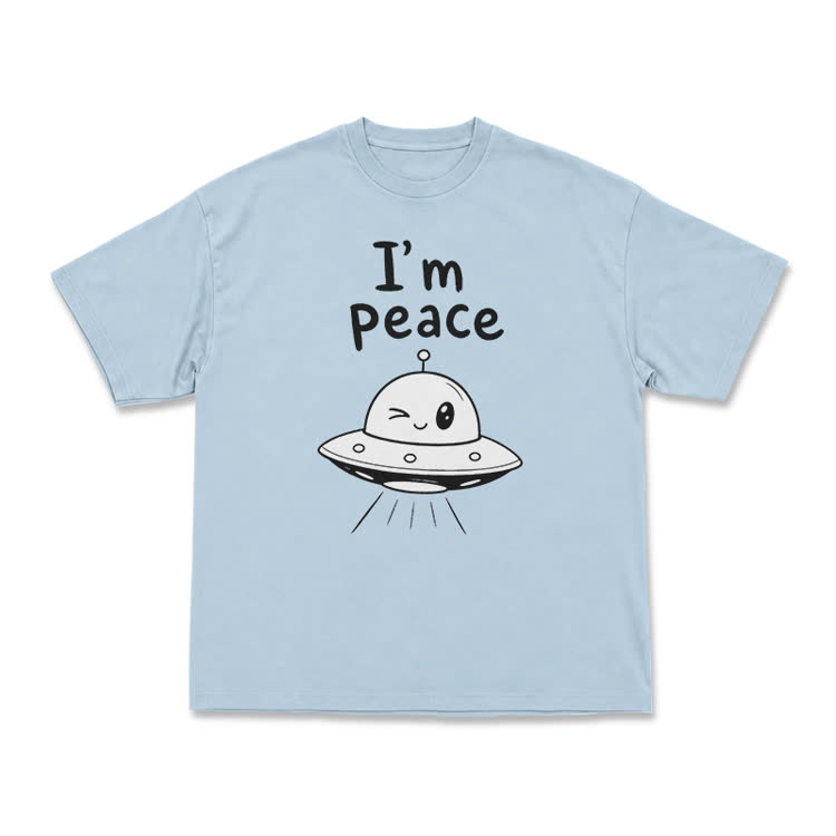 I'm Peace UFO Graphic T-Shirt - Light Blue - US16-18(2XL) - image 6